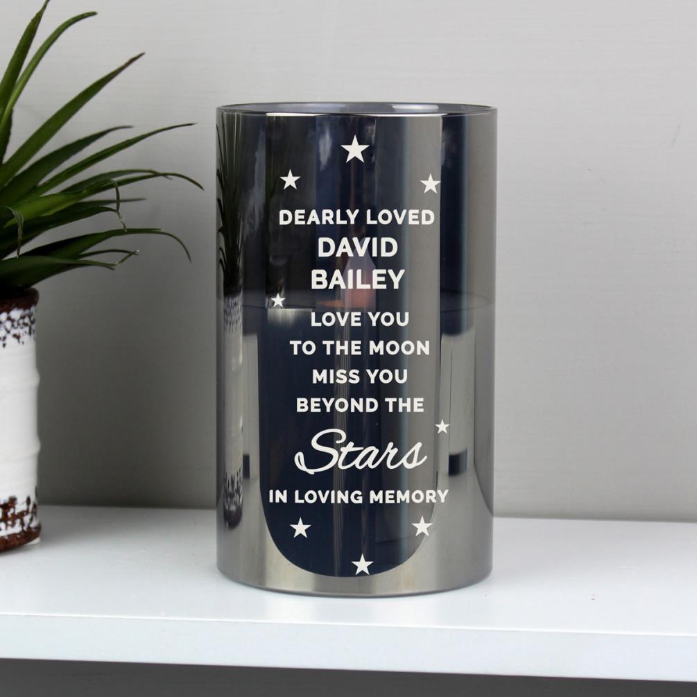 Personalised Miss You Beyond The Stars Black LED Candle Extra Image 2